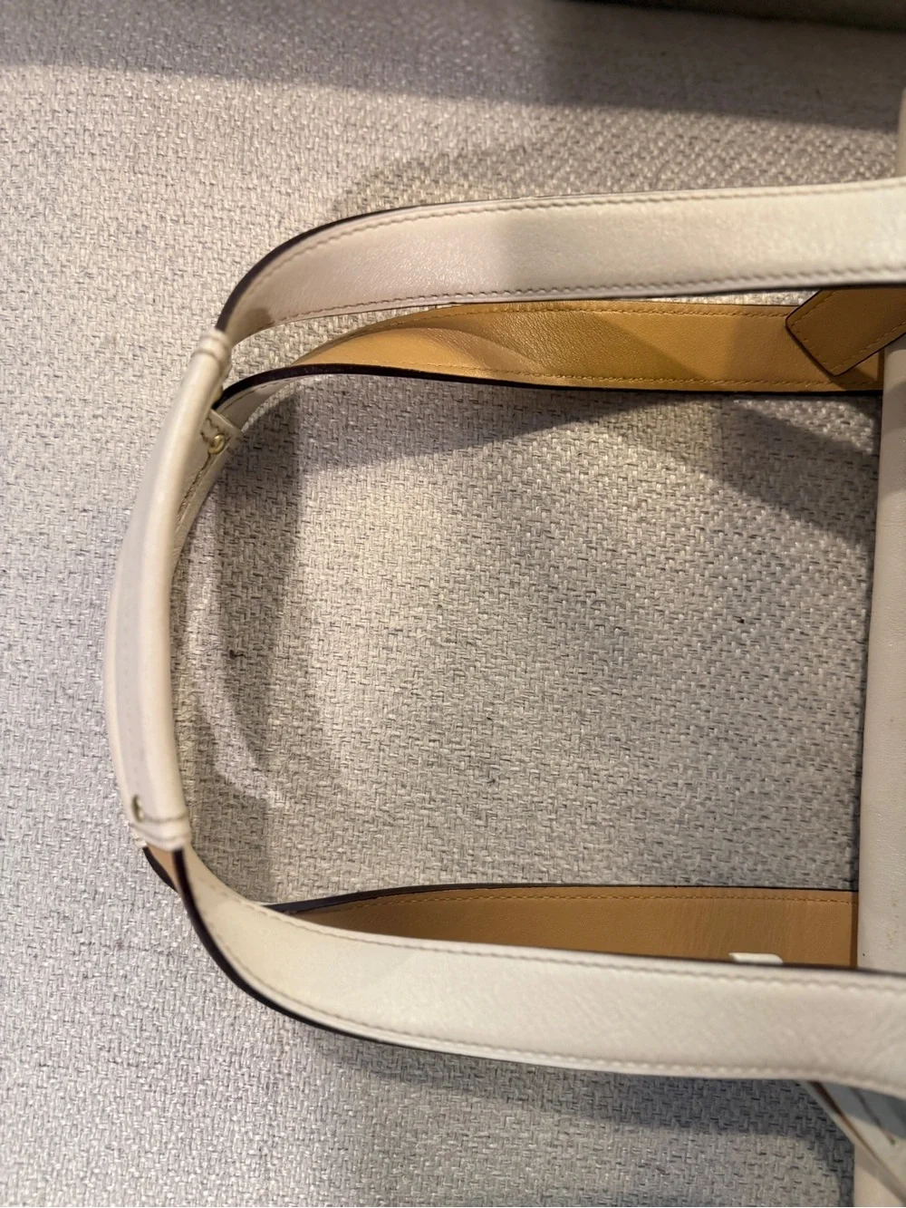 Coach Cream and Brown Striped Signature Tote Shoulder Bag